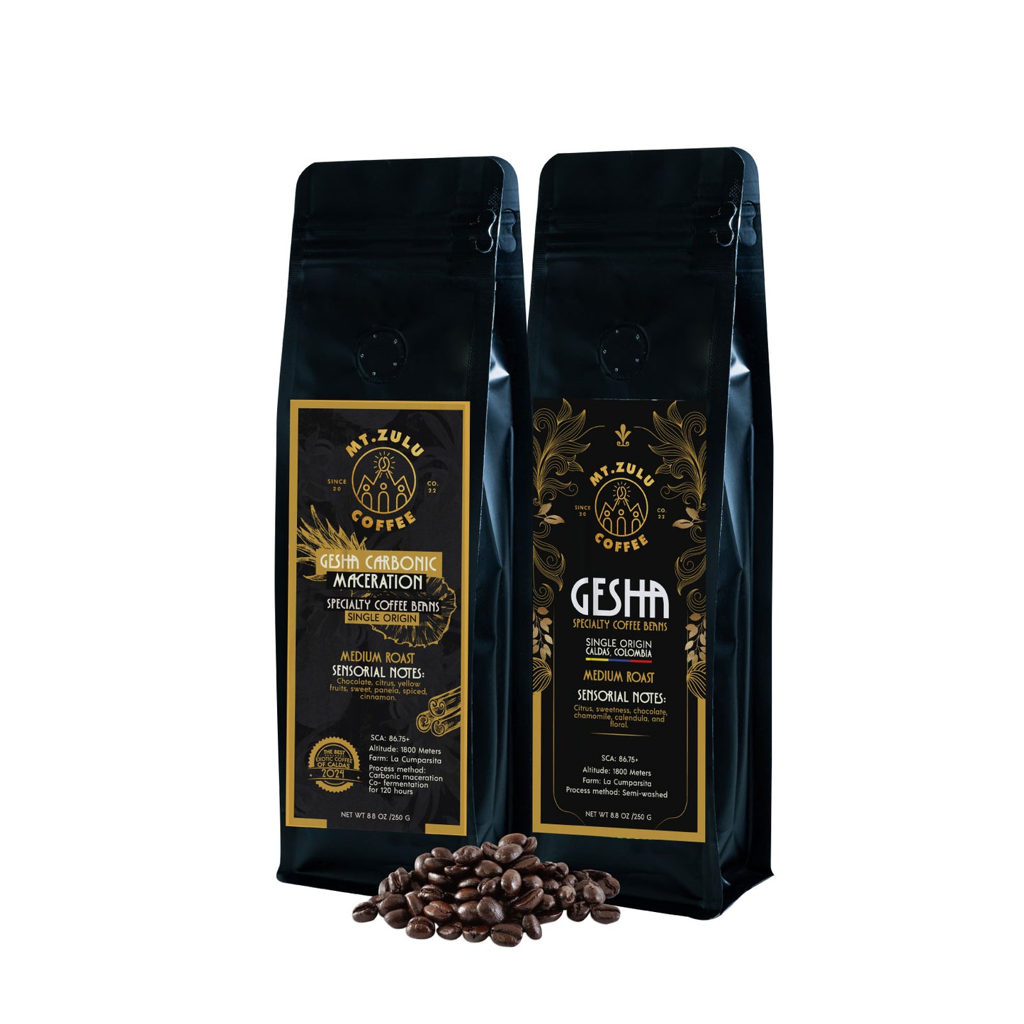 Mt. Zulu Gesha/Geisha Coffee Kit – Carbonic Maceration Gesha Cinnamon & Pineapple Fermented & Semi-Washed Gesha