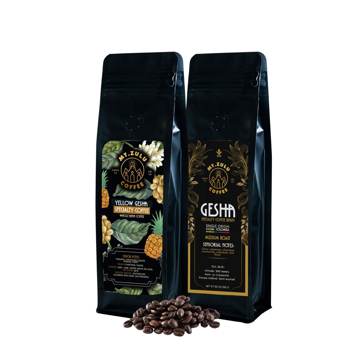 Mt. Zulu Coffee kit – Yellow Gesha Pineapple Fermented & Gesha Semi-Washed
