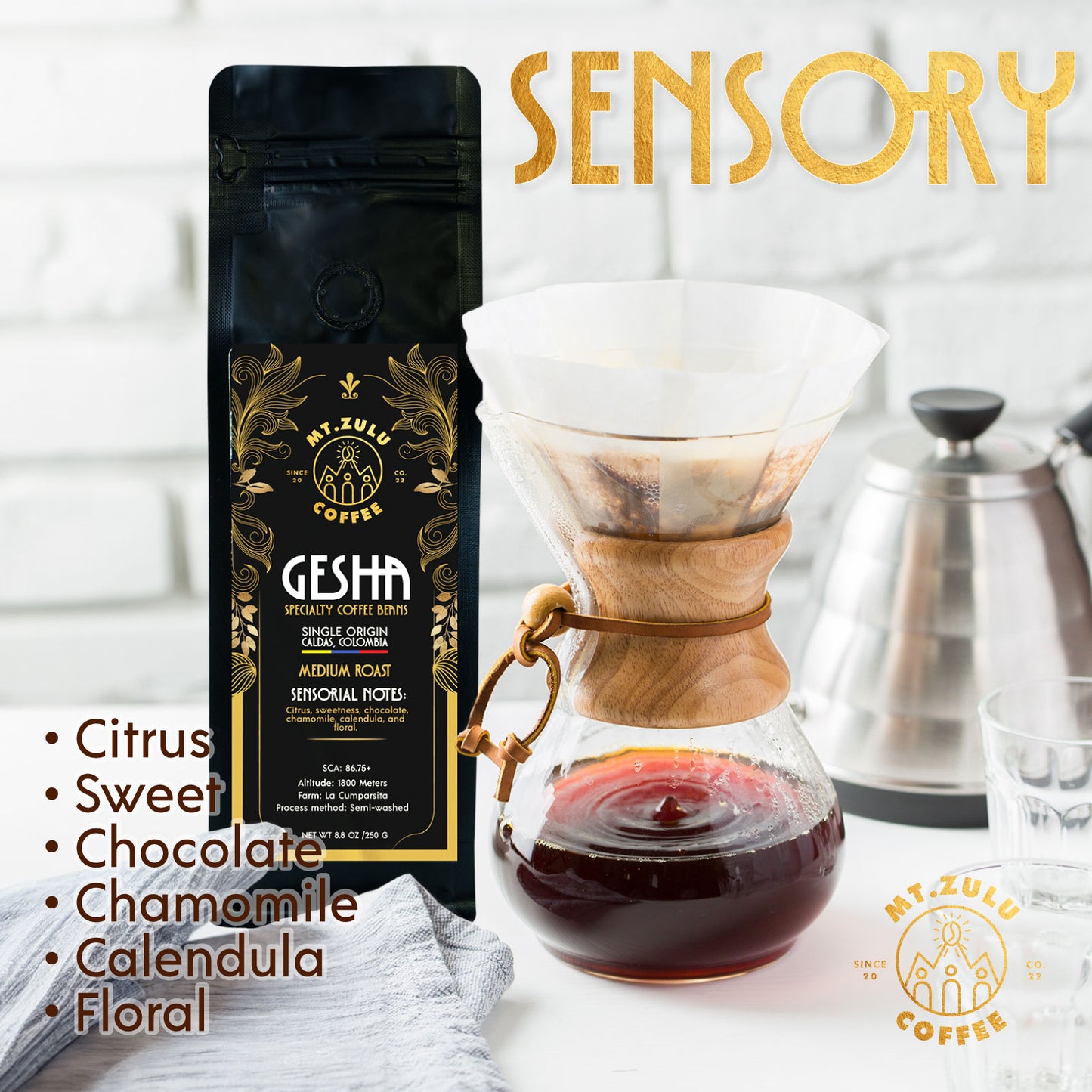 Mt. Zulu Coffee kit – Yellow Gesha Pineapple Fermented & Gesha Semi-Washed
