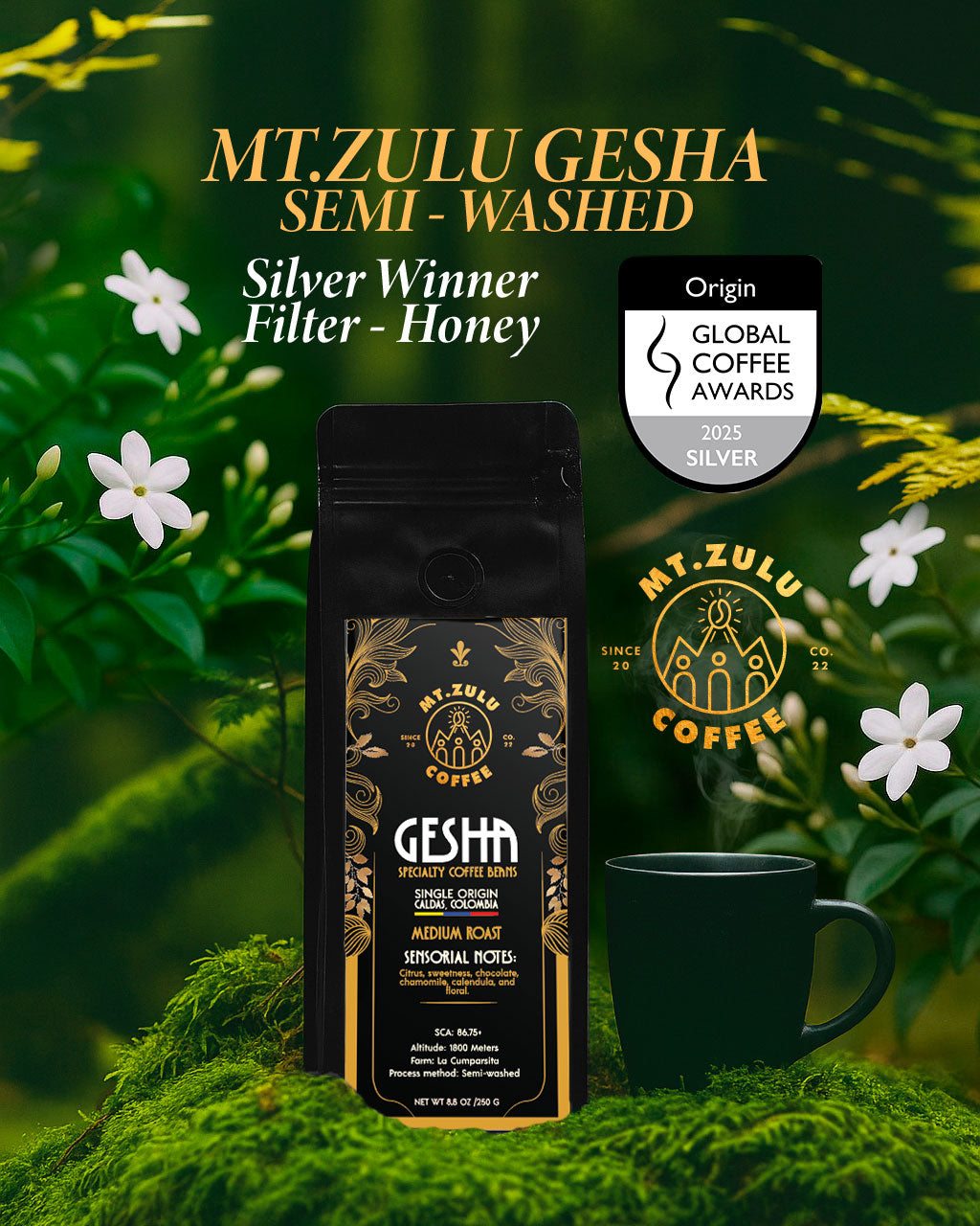 Gesha Semi-Washed (Honey Process) – Whole Beans