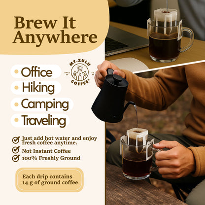 Café de goteo individual, gourmet colombiano