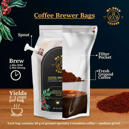 Bolsa de café reutilizable y precargada, Gourmet colombiano