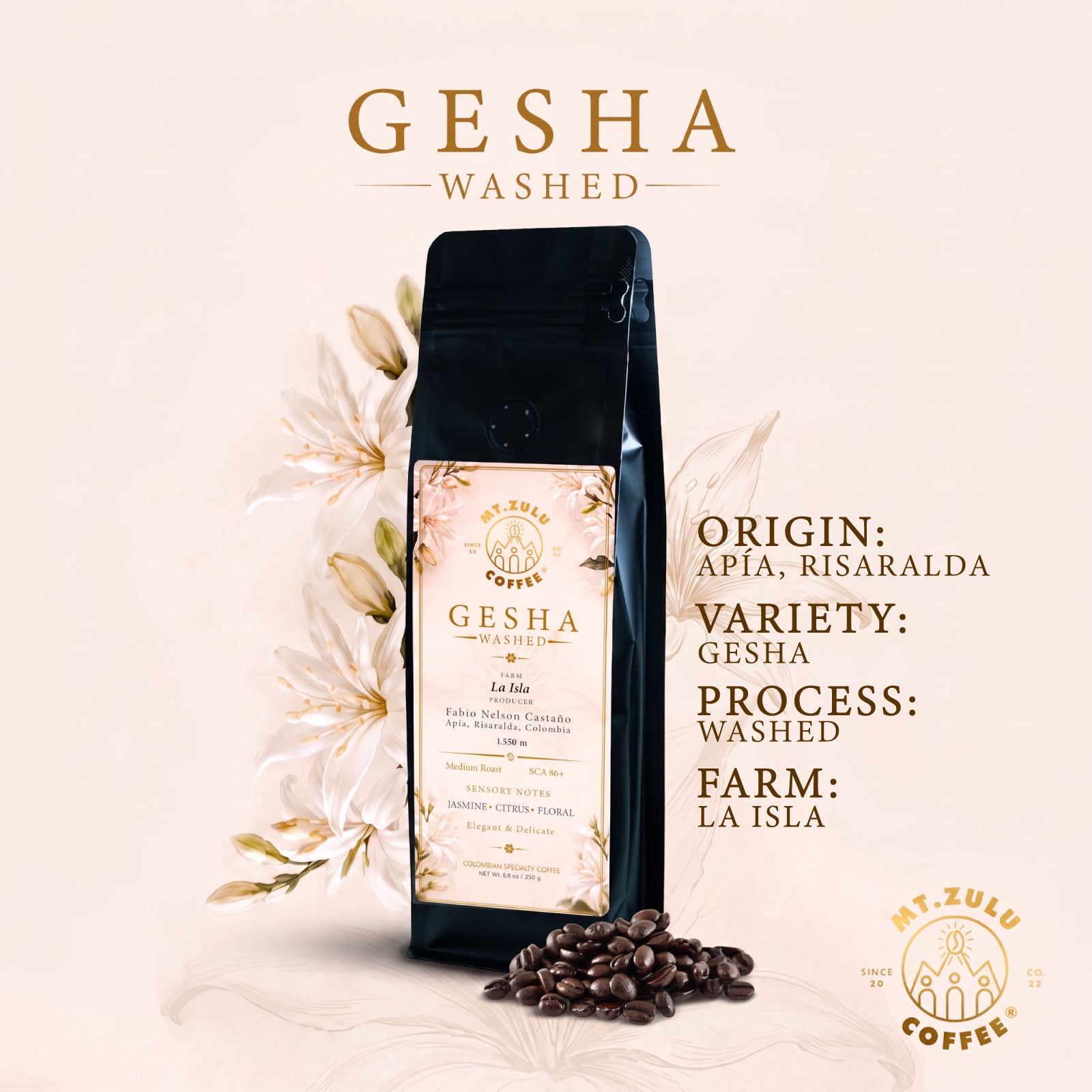 Gesha Washed | Single Origin Colombian Coffee | La Isla Farm